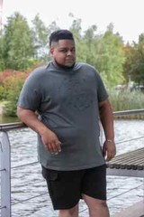D555 Duke Big Mens Wave Printed T-Shirt Khaki 2XL 3XL 4XL 5XL 6XL (601709-K)
