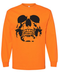 Skull Halloween Long Sleeve Graphic Tee Unisex Apparel Custom Holiday Design
