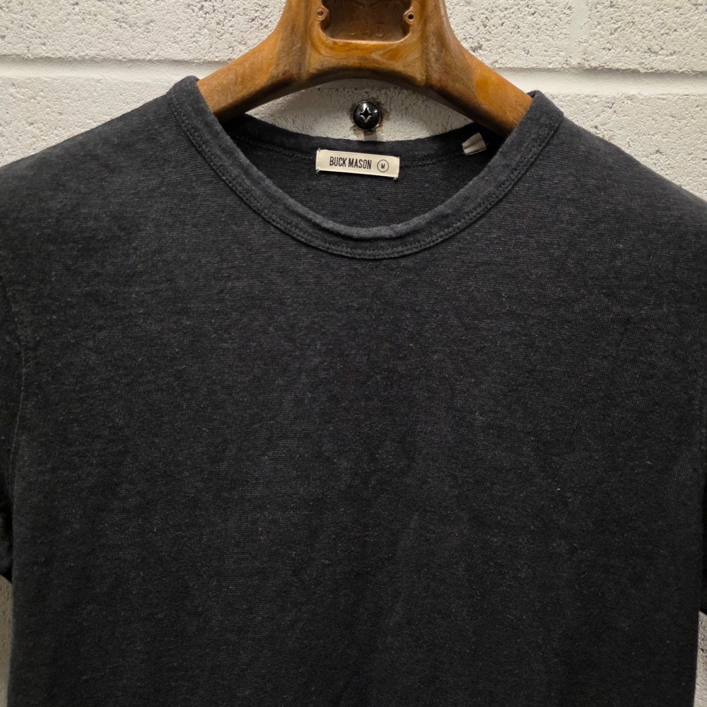 Buck Mason Yuma Hemp Cotton T-Shirt Mens M Straight Hem Tee Black L 21×28