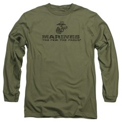 U.S. Marines Distressed Logo Men’s Long Sleeve T-Shirt Military Emblem S-3XL Tee