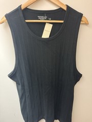 Abercrombie & Fitch Soft A&F Premium Ribbed Tank Top Black L Relaxed Fit