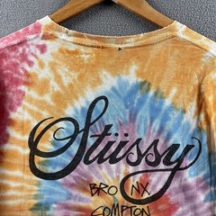 Vintage Stussy Shirt Mens XL Tie Dye Distressed Y2K Surf World Tour City Tee