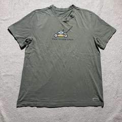 Life is Good Shirt Mens Large Green Short Sleeve Crusher Tee This Is How I Roll