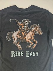 Bowery Supply Co. T-Shirt Mens Medium Skeleton Horse Scary Theme Graphic Tee