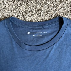 Travis Mathew T-Shirt Men XL X-Large Blue Return Ticket Graphic Golf Soft NWT