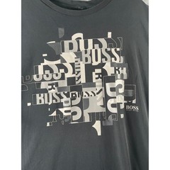 Hugo Boss Mens XXL Black Abstract Graphic Logo T-Shirt Short Sleeve Crewneck