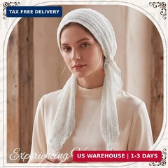 Funtery 4 Pack Chemo Headwear for Women, Pre-Tied Turban Headwrap, Soft Stretchy