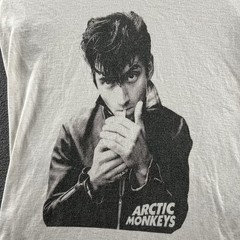Arctic Monkeys Shirt Adult XS White V-Neck Vintage Y2K Band Tee American Apparel
