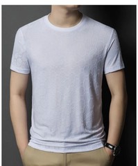 New Fashion Trend Ice Silk Breathable Summer Short Sleeve Luxury Men T-Shirt