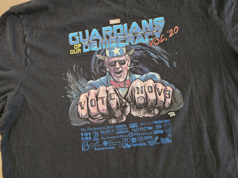 Sol Angeles 2XL Black Guardians Of Our Democracy Graphic Short Sleeve T Shirt