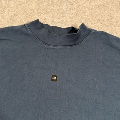 Yeezy Gap Blue Balenciaga Logo High Neck Long Sleeve Tee Men’s Size Small