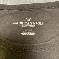 American Eagle Outfitters T Shirt Mens Medium Black “AE77” Graphics Round Neck