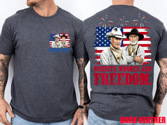 Western Cowboy Biscuits Freedom Fourth of July 2 Side T-Shirt