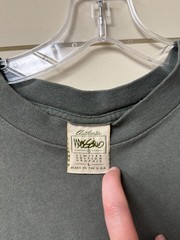 Mossimo embroidered script grey logo t-shirt vintage size L