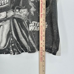 Vintage Star Wars Darth Vader Graphic T-Shirt Mens XL Cream Black All Over Print