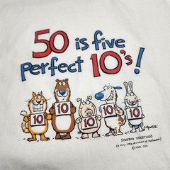 50th Birthday Shirt Adult Unisex Large L – 50 is five perfect 10’s! Hallmark