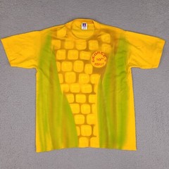 Vintage Russell Athletic T-Shirt Adult Medium Yellow Corn George’s 10th Roast