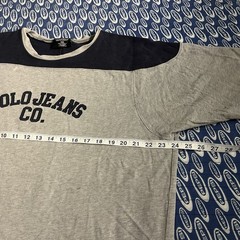 Vintage Y2K 2000s Polo Jeans Company Two Tone T Shirt Men’s Large Blue Gray