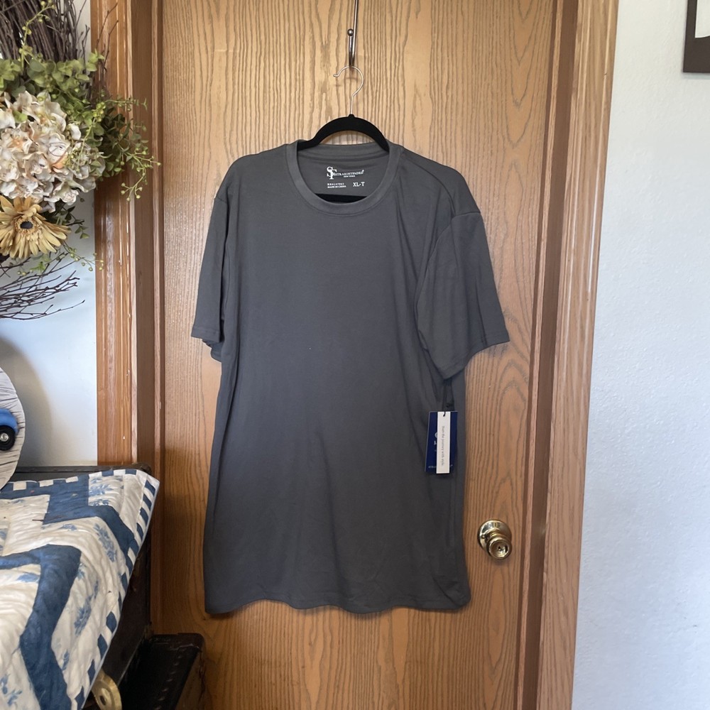 Straight Faded Mens Tshirt Short Sleeve Gray Crew Neck XLT