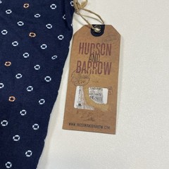 Hudson & Barrow Shirt Men’s Large Navy Geometric Short Sleeve Pocket Tee NEW