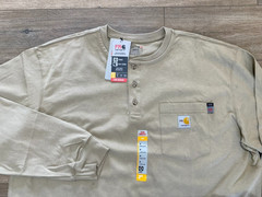 Carhartt Force FR Mens XL Desert Tan Flame Resistant Long Sleeve Cat2 Pocket