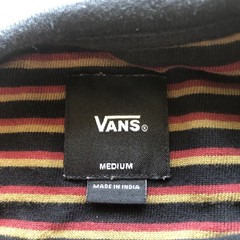 Vans Long Sleeve Crewneck Pullover Shirt Striped Black Thick Cotton Men’s M