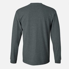 Gildan Ultra Cotton Long Sleeve T-Shirt Style G2400, Dark Heather (6 Pack)- 2XL