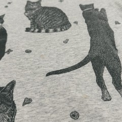 Vintage 90s Cats AOP Double Sided Graphic T-Shirt Fits XL Single Stitch Kitty
