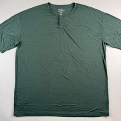 YoungLA Mens Large Green Modal Polyester Spandex Oversized Henley T-Shirt
