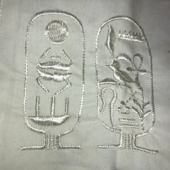 Pullover Casual Shirt Banded Collar V-Neck Egypt Symbols on Pocket Mens 54″ 3X