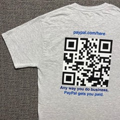 2012 PayPal Here T Shirt Mens Medium M Gray Beefy-T QR Code Corporate Tech Promo