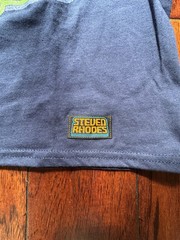 Steven Rhodes Are We There Yet T-Shirt Mens Medium Blue Alien Sci-Fi Retro NWT