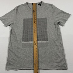 Theory Colorfield Tee Grey Cotton Jersey Short Sleeve 3D Print Crew T-shirt Sz L