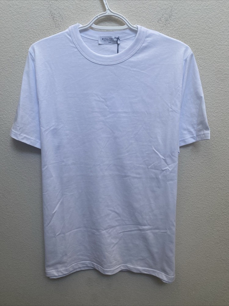 Mida Undici Italy Men’s Medium White T-Shirt Short Sleeve Crew Neck NWT