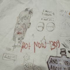 Shaka Wear XL Heavyweight Art Sketch Graphic Tee Distressed Drop Shoulder White