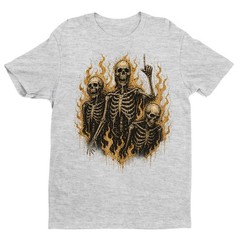 Retro Skeletons On Fire Unisex T-shirt | Gothic Skull Lover Gifts for Men