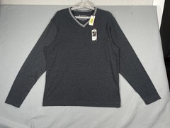 Cremieux Shirt Mens Medium Gray Long Sleeve V-Neck Tagless Tee T-Shirt Jersey