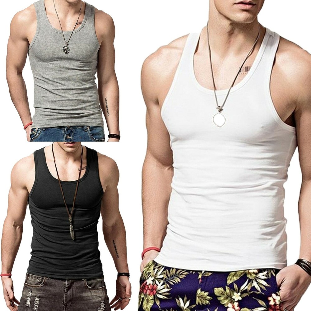 3 6 Packs Mens 100% Cotton Tank Top A-Shirt Wife Beater Undershirt Ribbed Lot