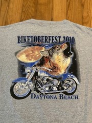 Vintage 2010 Biketoberfest Daytona Beach Wolf Motorcycle T Shirt Large
