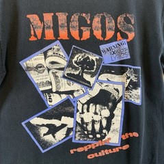 Migos Reppin the Culture Mens Band T Shirt Sz M Black Distressed Hip Hop Rap Y2K