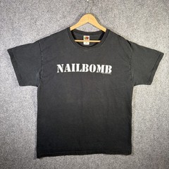 Vintage Nailbomb Shirt Mens XL Black 90s Band Feels Good To Be A Punk Loser 1994