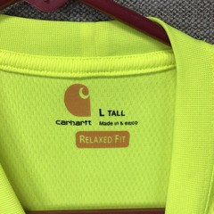 Carhartt Shirt Mens LT Yellow Hi Vis Reflective Pocket Safety Workwear Tee