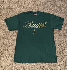 Vintage Green Crew Neck Short Sleeve Seattle T-Shirt