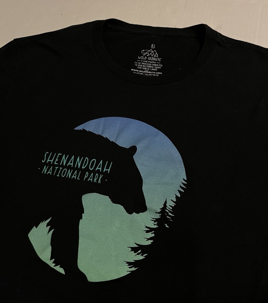Wild Tribute Shenandoah National Park Long Sleeve T-Shirt XL Parks USA Bear