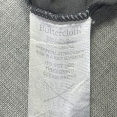 Buttercloth T-Shirt Mens M Gray Henley Short Sleeve Jersey Cotton Stretch Pocket