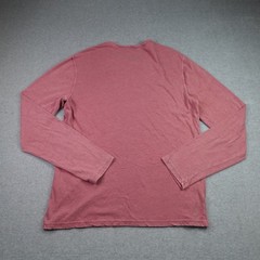 Lucky Brand Shirt Mens Size M Red Washed Casual Henley Long Sleeve Cotton