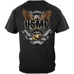 USMC Veteran T-Shirt Marine Corps Military Veteran USA Patriotic Tribute Tee