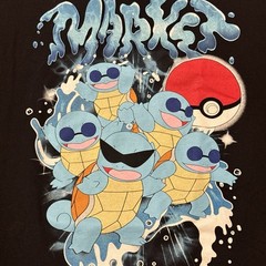 Pokemon Squirtle Squad Graphic T-Shirt Mens Size XL Black Chinatown Market