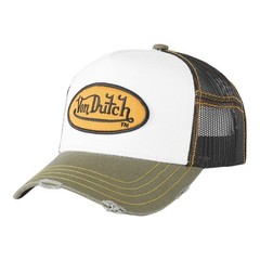 Von Dutch Trucker Hat with Mesh, White/Black One Size