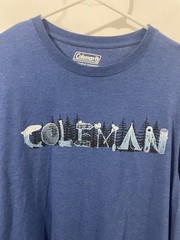 Coleman Outdoors TShirt Size L Blue Long Sleeve Cotton Poly Blend Preowned Good